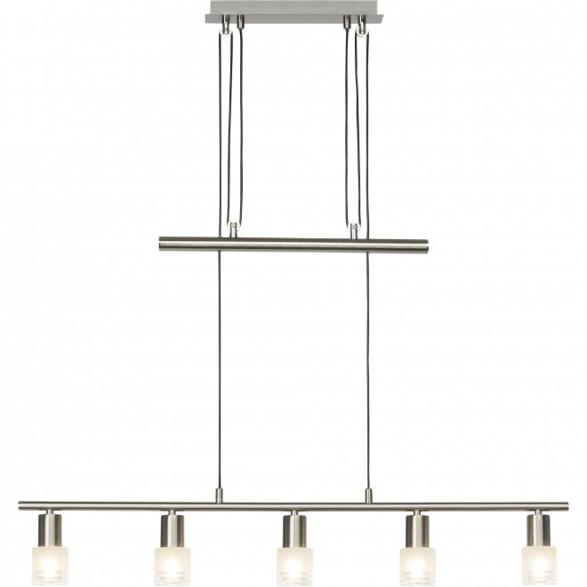 BRILLIANT G32473/77 | LeaB Brilliant visilice svjetiljka balansna - ravnotežna, sa visinskim podešavanjem 5x LED 1300lm 3000K satenski nikal, krom, bijelo