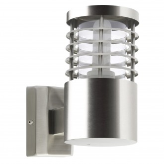 BRILLIANT G43281/82 | Finnigan Brilliant zidna svjetiljka cilindar 1x E27 IP44 plemeniti čelik, čelik sivo