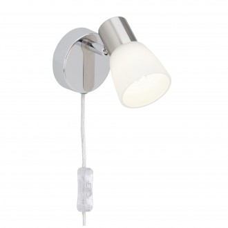 BRILLIANT G46112/77 | Janna Brilliant spot svjetiljka sa prekidačem na kablu elementi koji se mogu okretati 1x E14 260lm 3000K satenski nikal, krom, bijelo