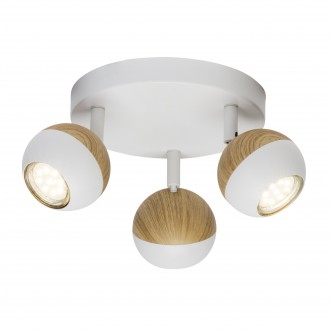 BRILLIANT G59434/75 | Scan Brilliant spot svjetiljka elementi koji se mogu okretati 3x LED 750lm 3000K drvo, bijelo