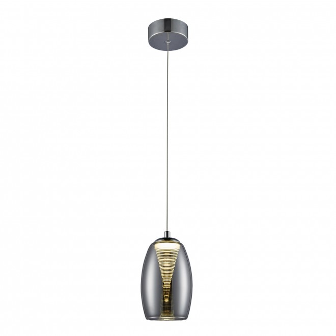 BRILLIANT G60770/93 | Metropolis Brilliant visilice svjetiljka s impulsnim prekidačem s mogućnošću skraćivanja kabla 1x LED 500lm 3000K krom, dim