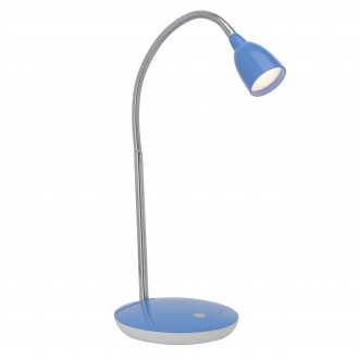BRILLIANT G92935/03 | Anthony Brilliant stolna svjetiljka 40cm s prekidačem elementi koji se mogu okretati 1x LED 200lm 3000K satenski nikal, plavo