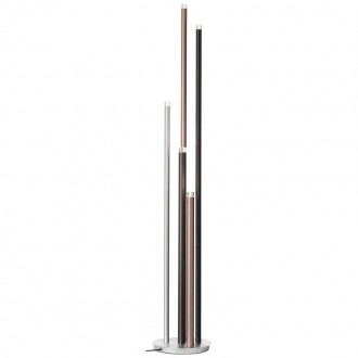 BRILLIANT G93771/21 | Cembalo Brilliant podna svjetiljka 155,3cm sa nožnim prekidačem 5x LED 1810lm 3000K aluminij, crveni bakar, crno