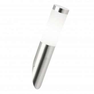 BRILLIANT G96228/82 | Adonia Brilliant zidna svjetiljka 1x E27 250lm 3000K IP44 plemeniti čelik, čelik sivo, bijelo