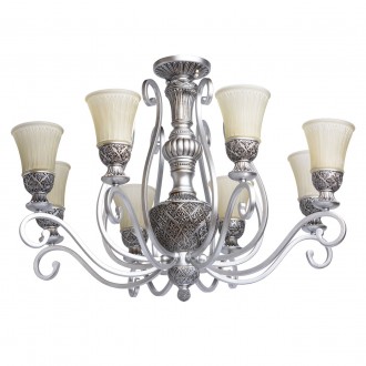CHIARO 254010908 | Bologna-MW Chiaro stropne svjetiljke svjetiljka 8x E27 5160lm antik srebrna, krem