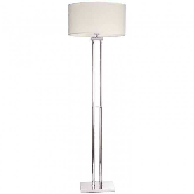 COSMOLIGHT F01451CH-WH | Athens Cosmolight podna svjetiljka 150cm sa nožnim prekidačem 1x E27 krom, bijelo