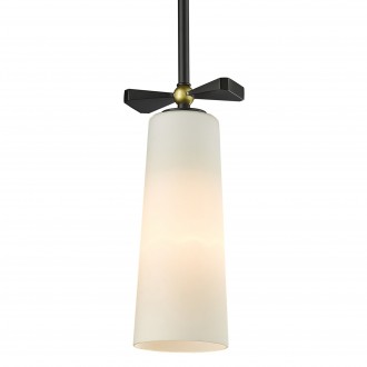 COSMOLIGHT P01121BK | Bow-COS Cosmolight visilice svjetiljka s podešavanjem visine 1x E27 crno, mesing, opal