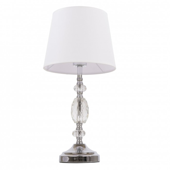 COSMOLIGHT T01885CH-WH | Monaco-COS Cosmolight stolna svjetiljka 47cm s prekidačem 1x E27 krom, prozirno, bijelo