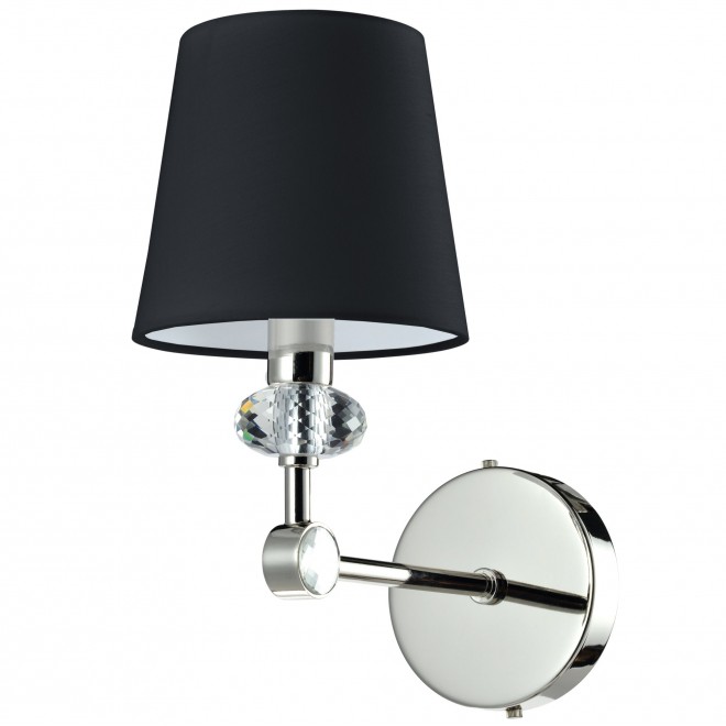 COSMOLIGHT W01292NI-BK | Doha Cosmolight zidna svjetiljka 1x E14 nikel, kristal, crno