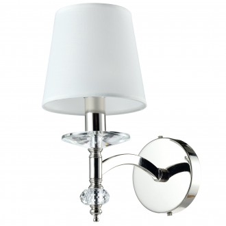 COSMOLIGHT W01360NI-WH | Verona-COS Cosmolight zidna svjetiljka 1x E14 nikel, kristal, bijelo