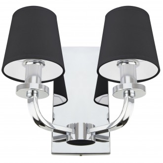 COSMOLIGHT W02503CH-BK | New-York-1 Cosmolight zidna svjetiljka 2x E14 krom, crno