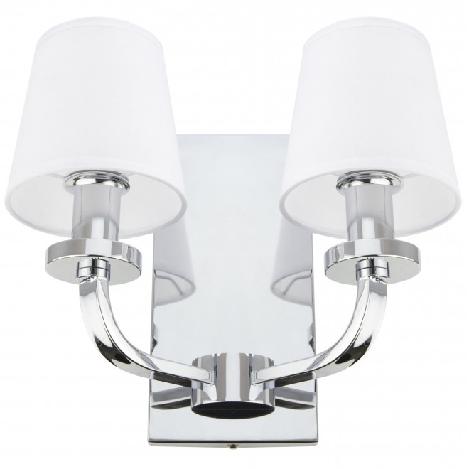 COSMOLIGHT W02503CH-WH | New-York-1 Cosmolight zidna svjetiljka 2x E14 srebrno, bijelo