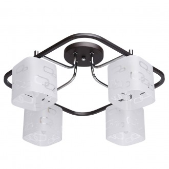 DE MARKT 673010604 | Alpha-MW De Markt stropne svjetiljke svjetiljka 4x E14 2580lm kafena, krom, bijelo