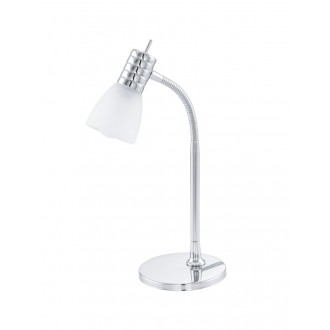 EGLO 13577 | Prince-3 Eglo stolna svjetiljka 30cm s prekidačem 1x E14 krom, bijelo