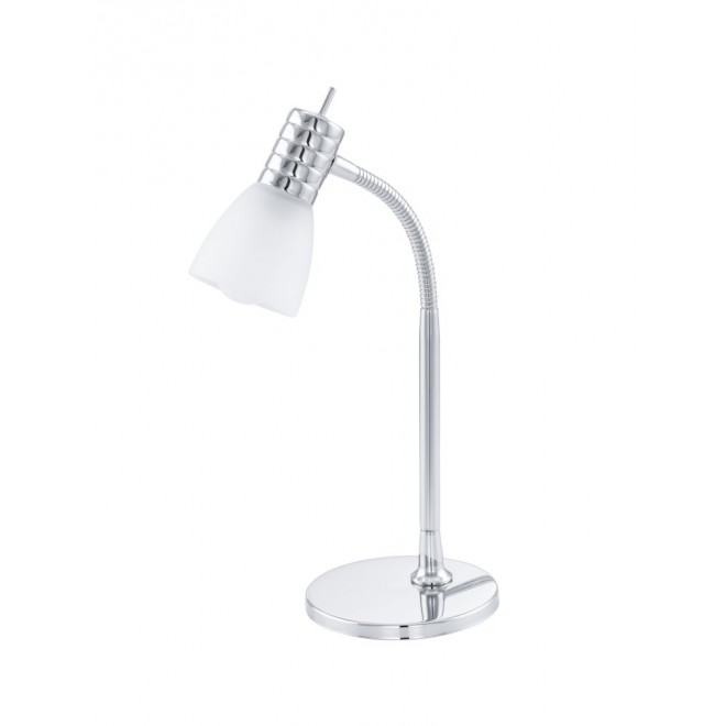EGLO 13577 | Prince-3 Eglo stolna svjetiljka 30cm s prekidačem 1x E14 krom, bijelo