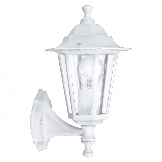 EGLO 22463 | Laterna8 Eglo zidna svjetiljka 1x E27 IP44 bijelo, prozirna