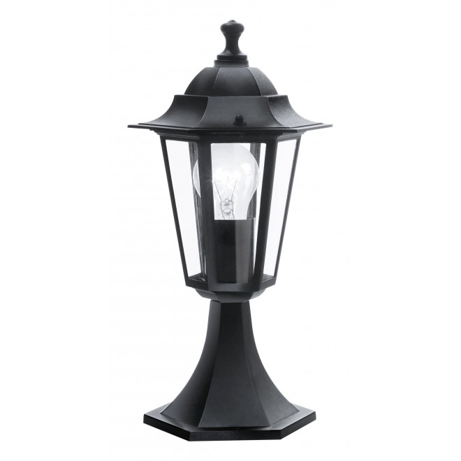 EGLO 22472 | Laterna8 Eglo podna svjetiljka 38,5cm 1x E27 IP44 crno, prozirna