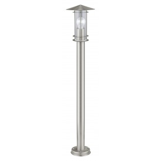 EGLO 30188 | Lisio Eglo podna svjetiljka 100cm 1x E27 IP44 plemeniti čelik, čelik sivo, prozirna