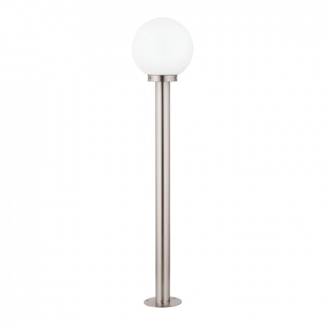 EGLO 30207 | Nisia Eglo podna svjetiljka 100cm 1x E27 IP44 plemeniti čelik, čelik sivo, bijelo