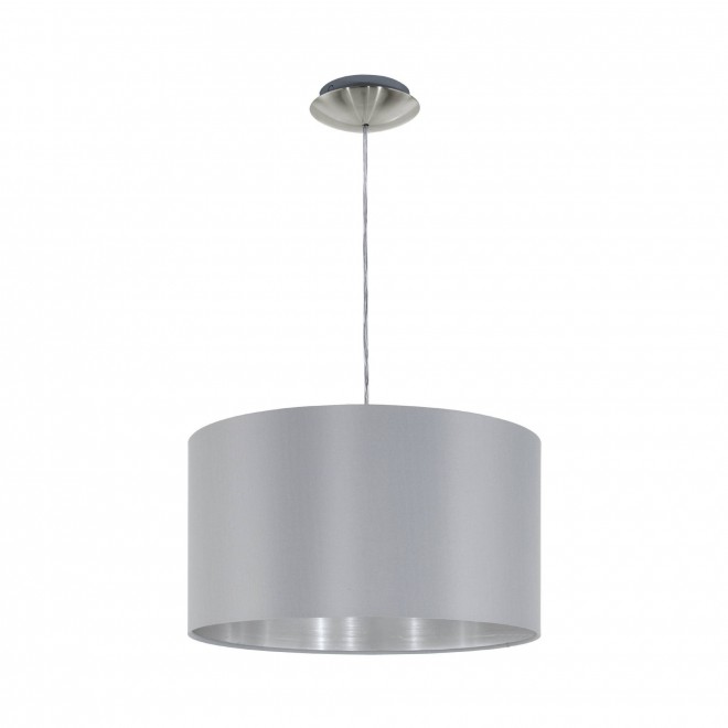 EGLO 31601 | Eglo-Maserlo-GS Eglo visilice svjetiljka okrugli 1x E27 sivo, srebrno, poniklano mat