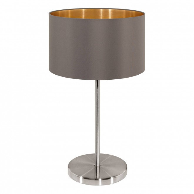 EGLO 31631 | Eglo-Maserlo-CG Eglo stolna svjetiljka 42cm sa prekidačem na kablu 1x E27 svijetlucavi cappuchino, zlatno, poniklano mat