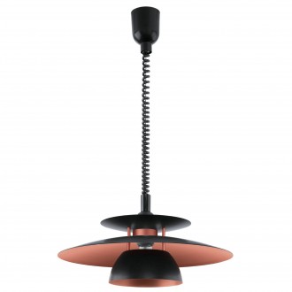 EGLO 31666 | Brenda Eglo visilice svjetiljka s podešavanjem visine 1x E27 crno, crveni bakar