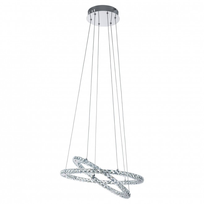EGLO 31667 | Varazzo Eglo visilice svjetiljka 1x LED 3500lm 4000K krom, učinak kristala