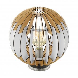 EGLO 32848 | Olmero Eglo stolna svjetiljka 31,5cm sa prekidačem na kablu 1x E27 drvo, bijelo