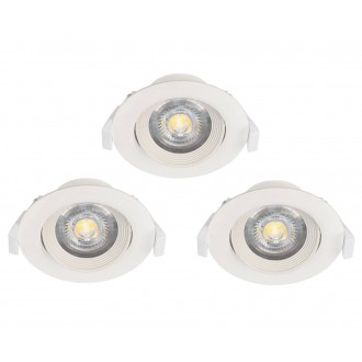 EGLO 32896 | Sartiano Eglo ugradbena svjetiljka okrugli trodijelni set, pomjerljivo Ø90mm 3x LED 1410lm 4000K bijelo