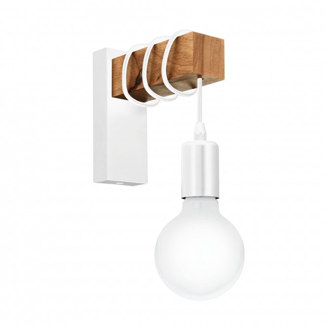 EGLO 33162 | Townshend Eglo zidna svjetiljka 1x E27 bijelo, smeđe