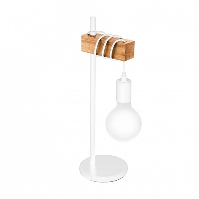 EGLO 33163 | Townshend Eglo stolna svjetiljka 50cm sa prekidačem na kablu 1x E27 bijelo, smeđe