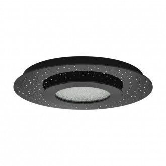 EGLO 33711 | Azurekka Eglo stropne svjetiljke svjetiljka daljinski upravljač jačina svjetlosti se može podešavati 1x LED 3100lm 3000K crno, kristal, prozirno