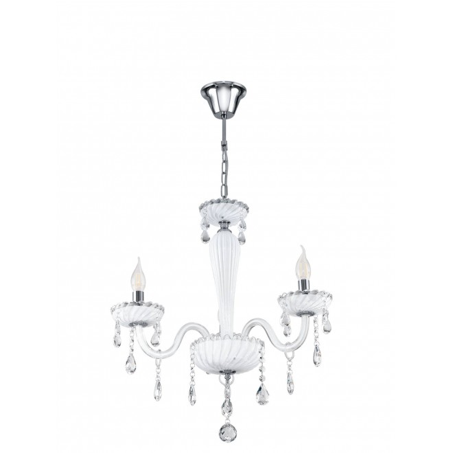 EGLO 39112 | Carpento Eglo luster svjetiljka 3x E14 krom, bijelo, kristal