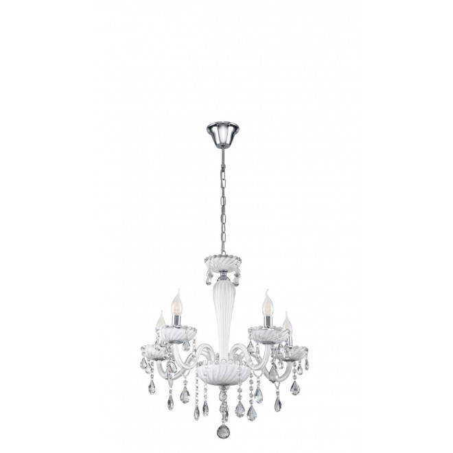 EGLO 39113 | Carpento Eglo luster svjetiljka 5x E14 krom, bijelo, kristal