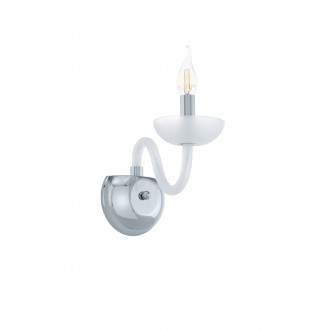 EGLO 39124 | Falcado Eglo zidna svjetiljka 1x E14 krom, bijelo