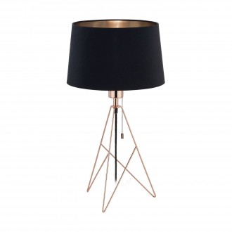 EGLO 39178 | Camporale Eglo stolna svjetiljka 56cm s poteznim prekidačem 1x E27 crveni bakar, crno