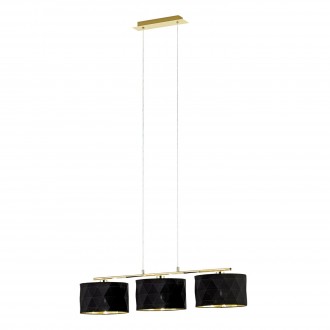 EGLO 39225 | Dolorita Eglo visilice svjetiljka 3x E27 mesing, crno, zlatno