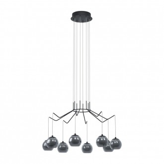 EGLO 39511 | Rovigana Eglo visilice svjetiljka jačina svjetlosti se može podešavati 8x LED 2720lm 3000K crno, dim, opal