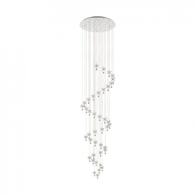 EGLO 39545 | Pianopoli Eglo visilice svjetiljka jačina svjetlosti se može podešavati 40x LED 8600lm 3000K krom, kristal, prozirno