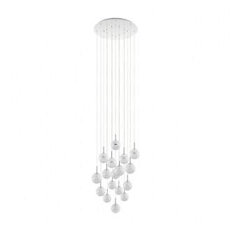 EGLO 39547 | Montefio Eglo visilice svjetiljka jačina svjetlosti se može podešavati 17x LED 8160lm 3000K krom, kristal, bijelo