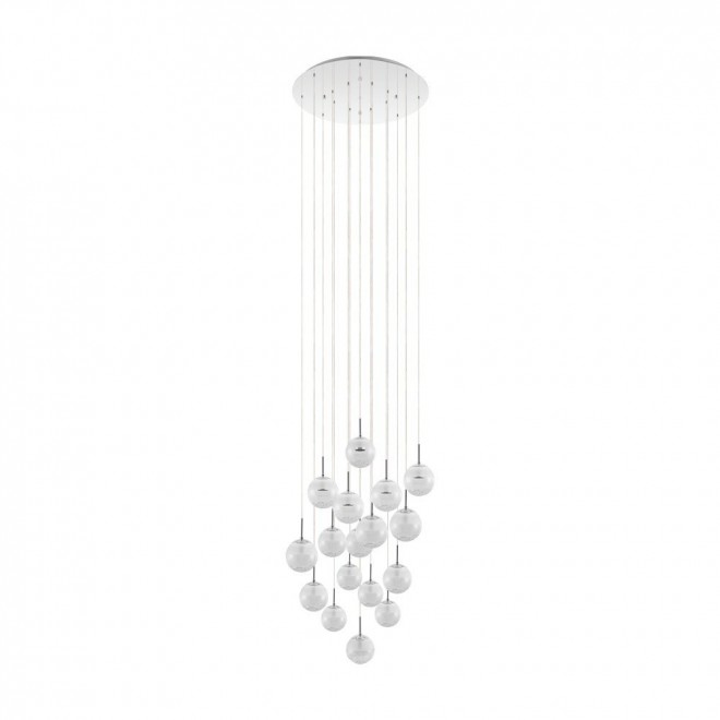 EGLO 39547 | Montefio Eglo visilice svjetiljka jačina svjetlosti se može podešavati 17x LED 8160lm 3000K krom, kristal, bijelo