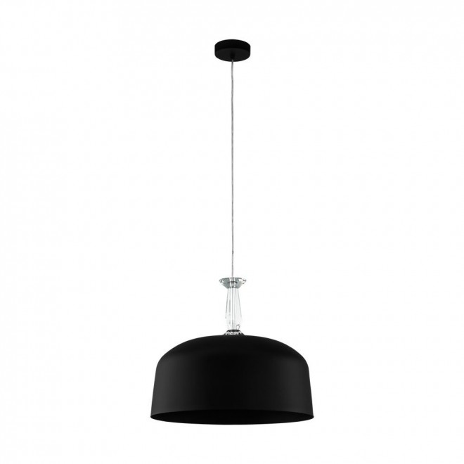 EGLO 39588 | MonteFuerte Eglo visilice svjetiljka 3x E27 crno, kristal, prozirno