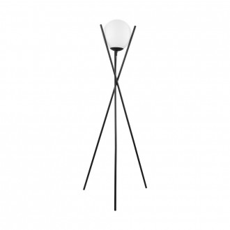 EGLO 39594 | Salvezinas Eglo podna svjetiljka 150cm sa nožnim prekidačem 1x E27 crno, bijelo, opal