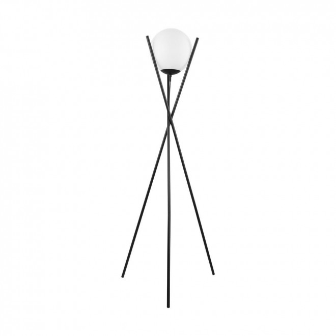 EGLO 39594 | Salvezinas Eglo podna svjetiljka 150cm sa nožnim prekidačem 1x E27 crno, bijelo, opal