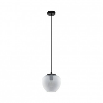 EGLO 39656 | Priorat Eglo visilice svjetiljka 1x E27 crno, prozirna crna