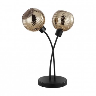 EGLO 39693 | Creppo Eglo stolna svjetiljka 36,5cm sa prekidačem na kablu 2x E14 crno, zlatno