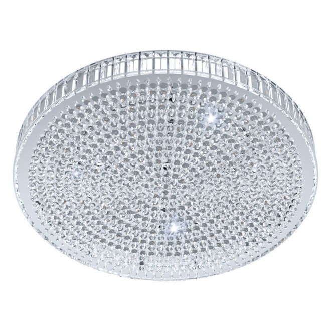 EGLO 39746 | Balparda Eglo stropne svjetiljke svjetiljka jačina svjetlosti se može podešavati 1x LED 3500lm 4000K krom, kristal, prozirno