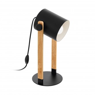 EGLO 43047 | Hornwood Eglo stolna svjetiljka 42cm sa prekidačem na kablu elementi koji se mogu okretati 1x E27 crno, bezbojno, krem
