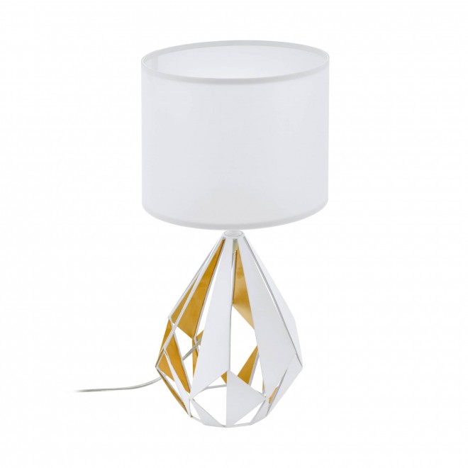 EGLO 43078 | Carlton-1 Eglo stolna svjetiljka 51cm sa prekidačem na kablu 1x E27 bijelo, zlatno