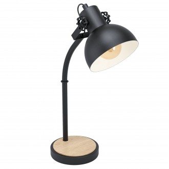 EGLO 43165 | Lubenham Eglo stolna svjetiljka 57cm sa prekidačem na kablu elementi koji se mogu okretati 1x E27 crno, bezbojno, smeđe